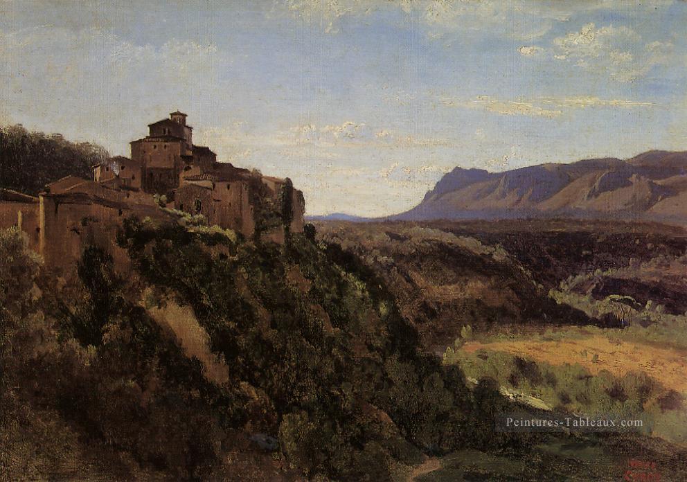 Papigno Bâtiments surplombant la vallée romantisme plein air Jean Baptiste Camille Corot Peintures à l'huile